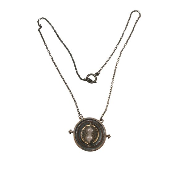 Harry Potter Necklace Hermiones Time Turner Hourglass Copper Toggle Clasp 21" - Picture 1 of 3